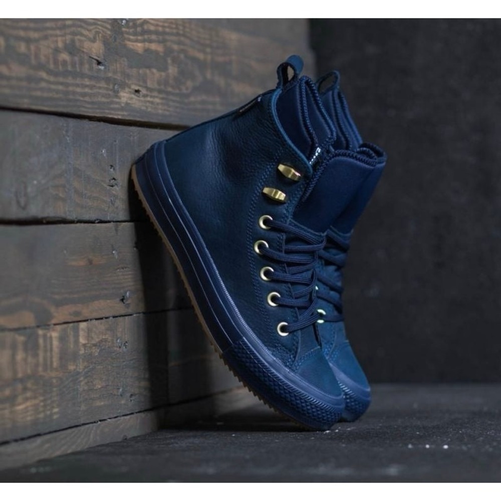 Converse Chuck Taylor All Star Waterproof Boot Midnight Navy Leather Women's 8